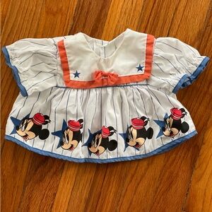 Minnie Mouse Baby Dress with Red Trim